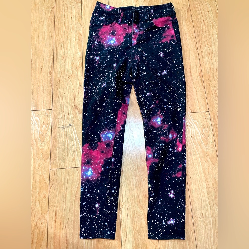 Hot Topic Black Heart Brand galaxy skinny jeans, size 7 Juniors